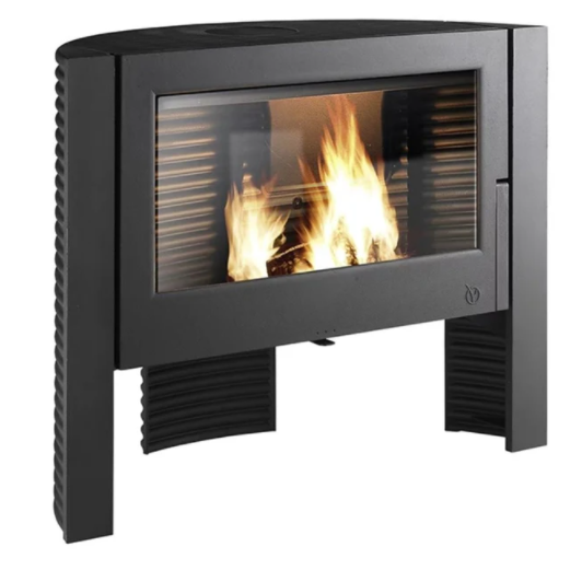 Invicta Itaya Wood Burning Stove Italian Imported Modern Vented Cabin feeling wood stove WIDEST GLASS VIEWING AREA AVAILABLE IN THE UNITED STATES 