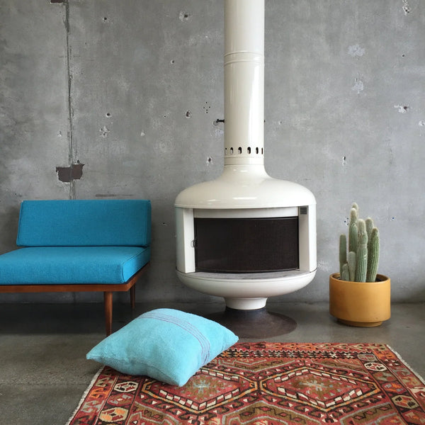 Malm Fire Drum 2 Gas LP or NG MCM Gas Fireplace Ventless Mid Century Modern fireplace
