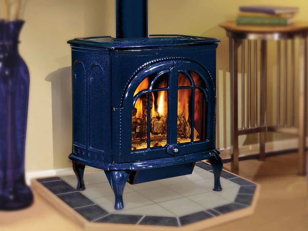 Iron Strike Serefina Cast Iron Direct Vent Gas Stove - Many Color choices White, Blue, Brown, Black