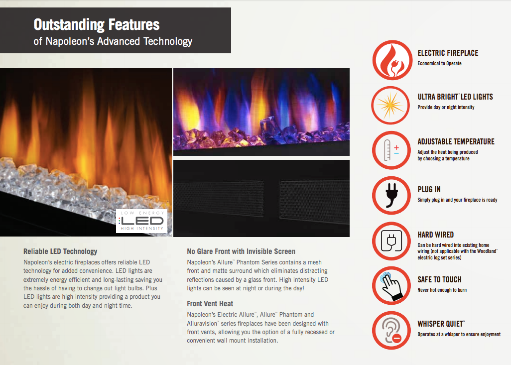 Napoleon® CLEARion™ Elite Built In See Thru Electric Fireplace
