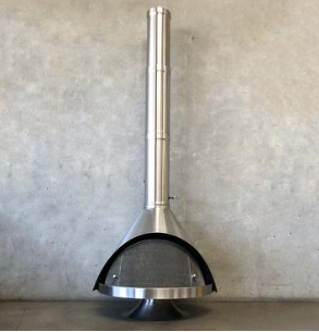 Stainless Steel Malm Zircon Dome Fireplace Mid Century Modern style with a Brand new shine. Made to Order