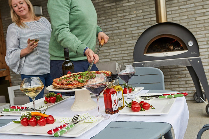 outdoor entertaining with the wood fire and bi fuel options. entertain the firends family and make the neighbors envy that you can make the best tasting pizza pies.  