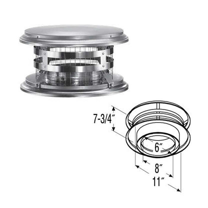 DuraVent Aluminum DuraCap with 8" Inner Diameter Model:8BVDC