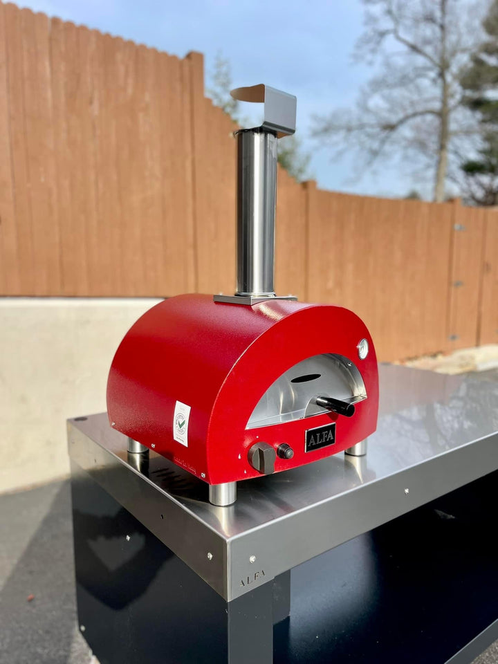 The Better option compared to the Ooni Pizza Oven is this Alfa Portable. This has superior insulation, dual brick floor and gas ignition. Usint Italian Technology to far exceed the cook Quality of the Ooni and Blackstone Pizza Oven