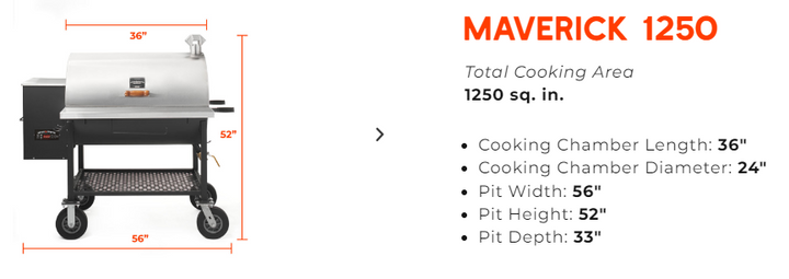 Size Options for the Maverick - here are the specs for the Maverick 1250